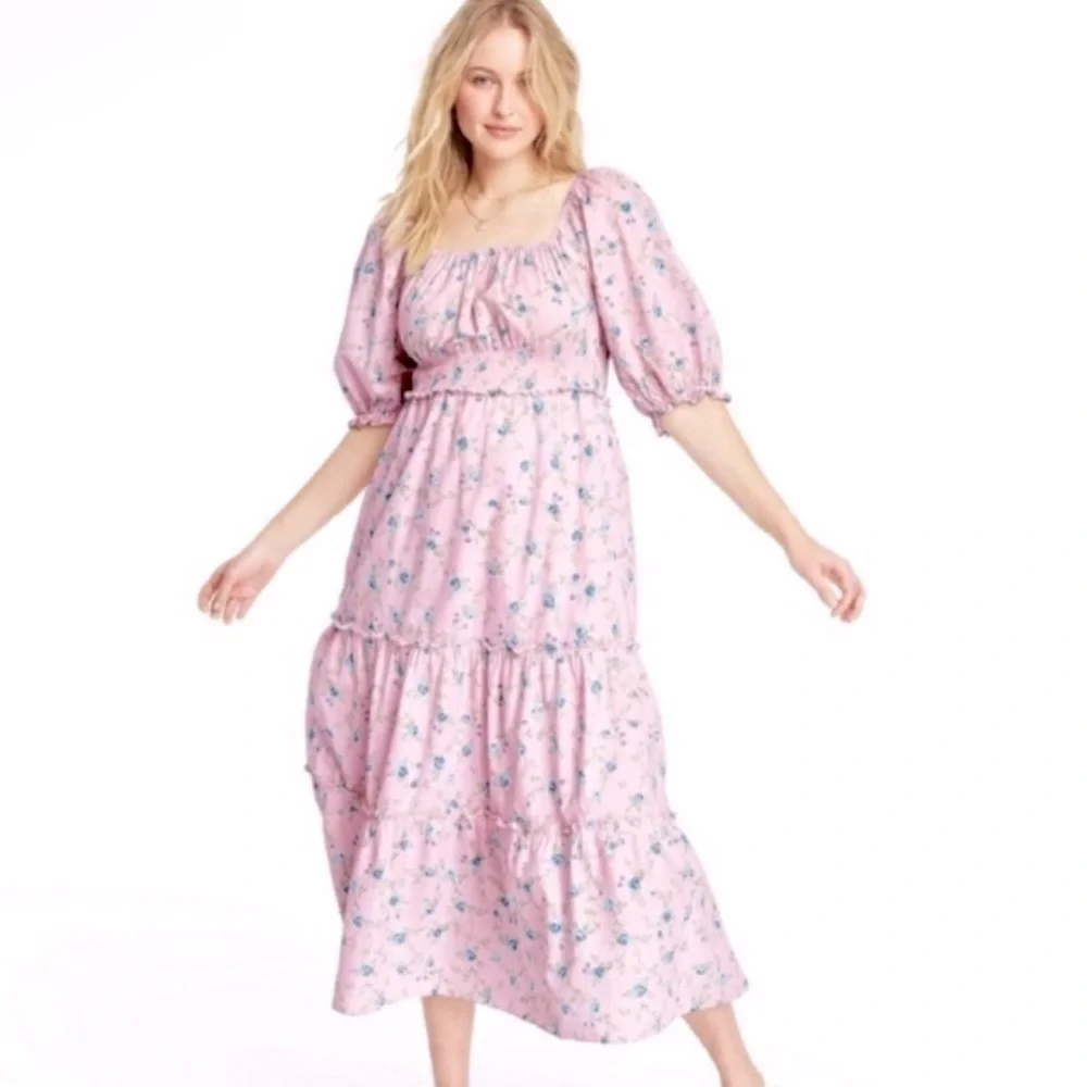 RARE LoveShackFancy x Target Sabine Floral Midi Dress - Picture 2 of 8